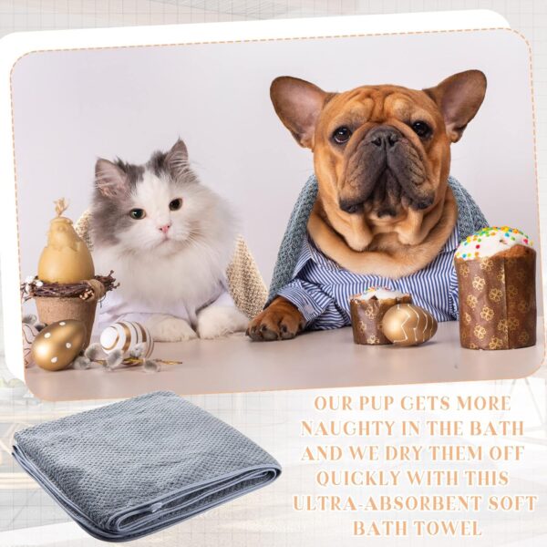 Hestya 2 Pcs Dog Towels Extra Large 140 x 70 cm Microfibre Dog Towels for Drying Dogs Absorbent Dog Towel Dog Drying Towels Big Pet Towels for Puppy Grooming Shower Bath Supplies - Image 7