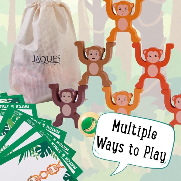 Jaques of London Monkey Wooden Stacking Toys | Toddler Games Stacking Toys | Animal Toys for 1 2 3 Year Old Boys and Girls | Wooden Toy Toddler Toys | Since 1975 - Image 2