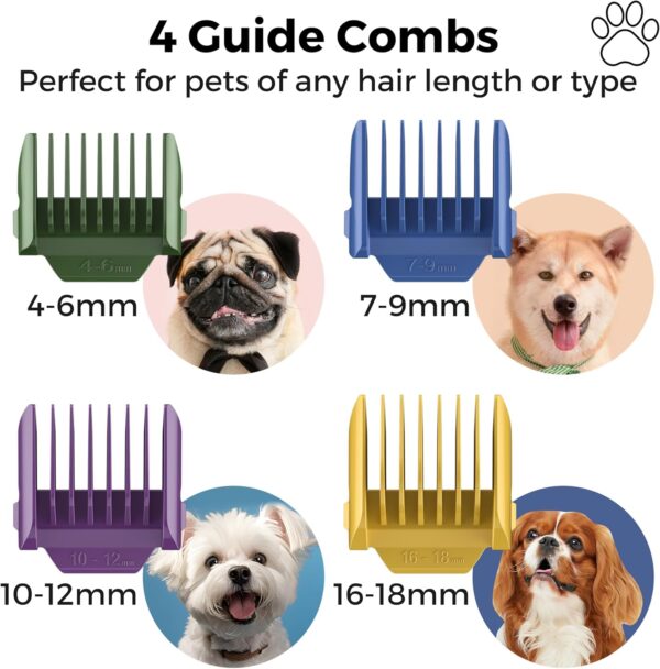 BarberBoss All-in-One Dog Grooming Kit, Dog Clippers Professional for Thick Hair, Dog Clippers Cordless, Cat Clippers for Matted Fur, Pet Grooming Kit, Pet Clippers, Dog Trimmer for Grooming, QR-9089 - Image 4