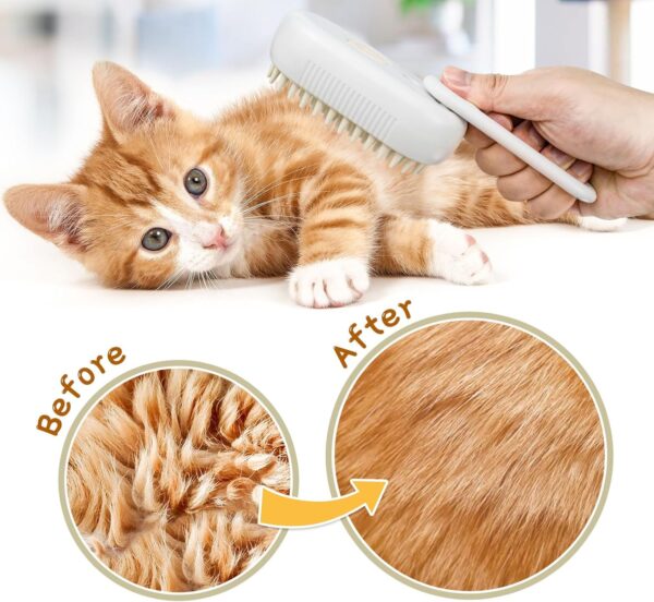 TOHDHC Cat Steam Brush, 3 in 1 Spray Cat Brush with Water Spray, Self Cleaning Steam Pet Brush With Massage, Cat Grooming Brush for Removing Knots,Loose Hair… - Image 4