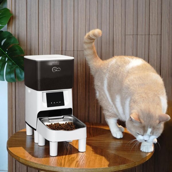 DOEL Automatic Cat Feeder With Elevated Feet Timed and Quantitative Feeding with Stainless Steel Bowl APP Remote Control with Dual Power Dry Food Cat Feeder Pet Feeder 4L - Image 8