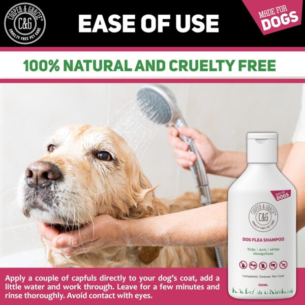 Cooper And Gracie C&G Cruelty free Pet Care Flea Shampoo For Dogs 500ml - Sensitive Itchy Skin Dog and Puppy Grooming - Medicated Fleas Treatment, Lavender - Image 5