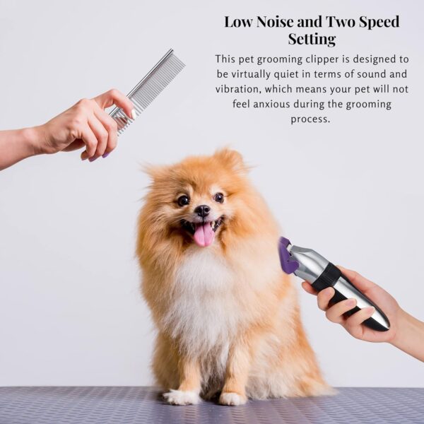 BarberBoss Cordless Dog Grooming Clipper - Waterproof, Ceramic Blades, LED Display, Fast Charging, Electric Pet Clippers for Dogs Cats Pets Hair Trimmer QR-9082 - Image 2