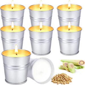 8Pack Citronella Candles Outdoor Set - 120 Hours Burning Garden Candle,2.2oz Scented Soy Wax Jar Candles for Home, Garden, Patio, Yard, Camping, BBQ Summer Essentials