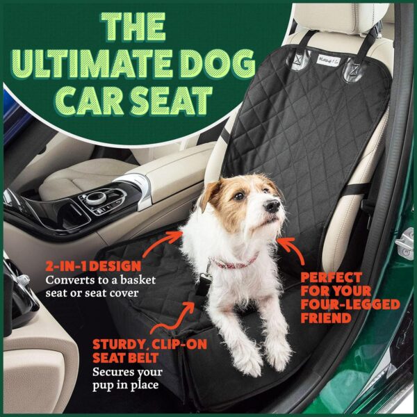 MuttStuff & Co Dog Car Seat - Waterproof Booster Seat Puppy Seat Belt, 2-in-1 Seat Cover for Dog in Car, Puppy Travel Car Seat, Foldable Safety Basket Seat for Small to Medium Dogs - Image 2