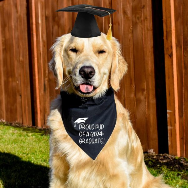 Dog Graduation Bandana and Dog Graduation Cap with 2023 Black Tassel Graduation Dog Cap Bandana Outfits Costumes for Dog Graduation Gift Supplies (One Size, Proud Pup of A Grad) - Image 7