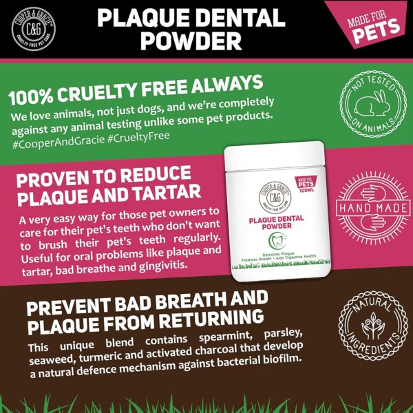 C&G Pets | Plaque Dental Powder 100ML | Plant Based Antibacterial Dog Mouthwash Plaque Off | Natural Ingredients Dog Plaque Remover | Ideal for Dog Dental Care Plaque Off Dogs Plaque Off - Image 5