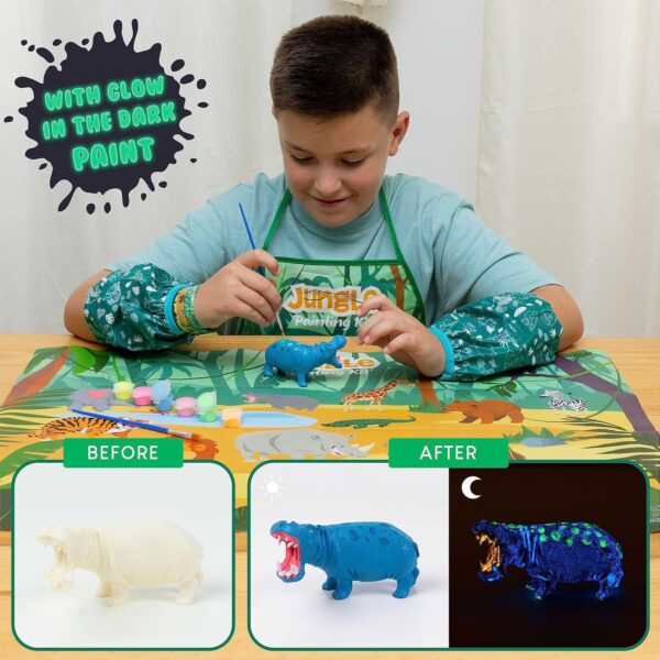 BONNYCO Animal Toys for Children Painting Kit with 16 Jungle Figures Craft Kits for Kids with Glow in The Dark | Arts and Crafts Boys Toys 3 4 5 6 7 8 9 10 Years Gifts for Kids Birthday Christmas - Image 4