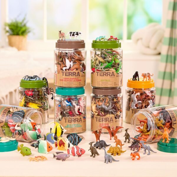 Terra by Battat - 60 Wild Animals - Assorted Miniature, lion, tiger, zebra, hippo, elephant, moose, camel and more, figurines for kids 3 Years + (60 Pc) - Image 5