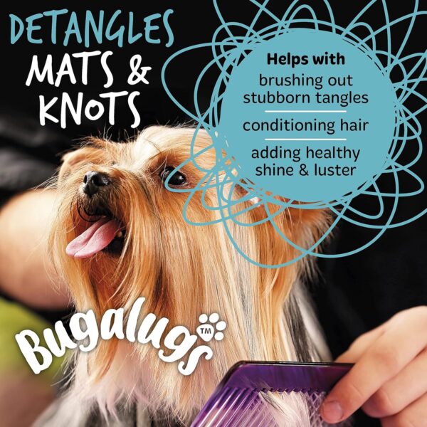 Bugalugs Dog Detangler Spray - leave In conditioner spray for de matting. No tangles. Professional dog grooming formula contains Wheat protein. Pet detangling spray knot removal (200ml) - Image 5