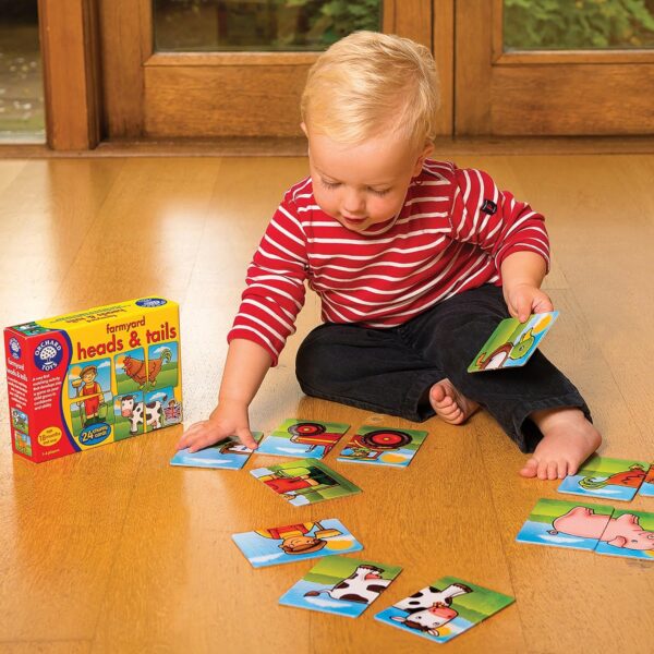 Orchard Toys Farmyard Heads & Tails Game - Matching & Pairing Memory Game - Educational Toddler Toys and Games for Boys and Girls 18-Month-Old+ - Early Years Animal Pairs/Snap Cards - 1-4 Players - Image 3