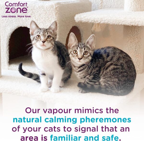 Comfort Zone Calming Pheromone Diffuser Starter Kit, for a Calm Single or Multi-Cat Home, Reduces Stress, Spraying, Scratching & Other Problematic Behaviours, 1 Diffuser & 1 Refill - Image 7