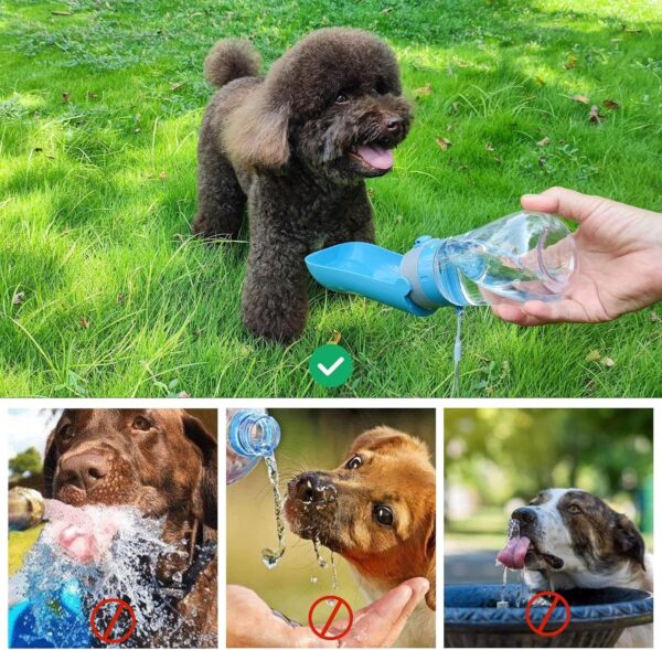 Foldable Dog Water Bottle [Grey, 430ml/15oz] Portable Walking Pet Water Dispenser Bowl Accessories Outdoor Hiking Travelling - Image 6