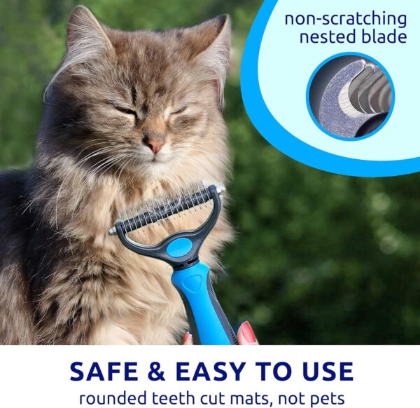 Pat Your Pet Cat & Dog Brush - Double Sided Undercoat Rake - Grooming and Deshedding Tool for Dogs and Cats with Medium or Long Hair - Image 5