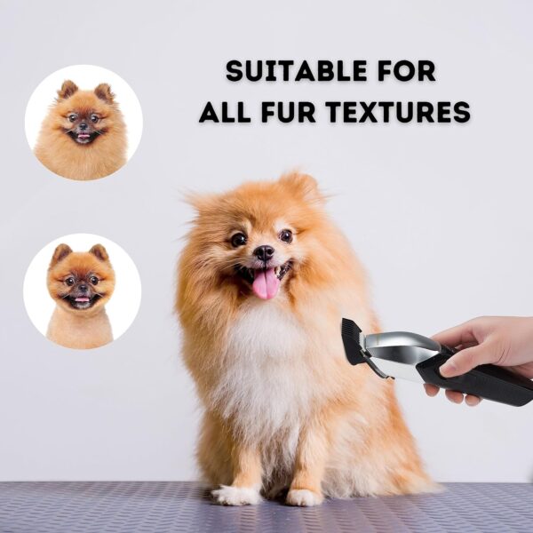 BarberBoss Cordless Dog Clippers, Dog Grooming Kit for Thick Heavy Coats, Waterproof Low Noise Rechargeable Cordless Clipper for Dogs & Cats, QR-9083 - Image 6