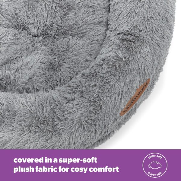 Silentnight Donut Calming Dog Bed – Calming Dog Cat Pet Bed Anxiety Relief Soft Fluffy Doughnut Pillow – Easy Clean Machine Washable Luxury Plush Dog Pillow Basket – 85 cm – Grey - Image 4