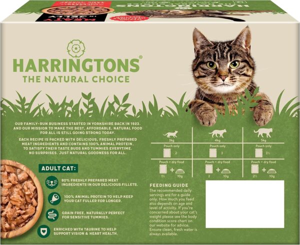 Harringtons Grain Free Meat Selection in Jelly Wet Cat Food 72x85g, Beef, Chicken, Lamb & Turkey - Image 3