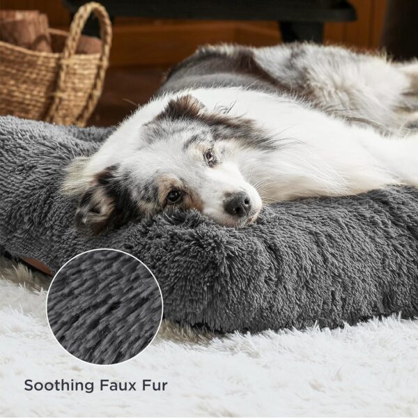 Bedsure Dog Crate Bed Large - Fluffy Dog Crate Mattress Washable with Anti Slip Bottom, Warm Pillow Cushion for Large Pets, Dark Grey, 89x58cm - Image 2