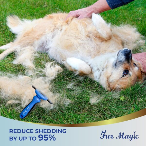 Fur Magic Deshedding Tool & Dematting Comb – Grooming Brushes for Dogs, Cats, Horses – Reduce Shedding and Remove Knots, Mats and Loose Undercoat, Large Size - Image 3