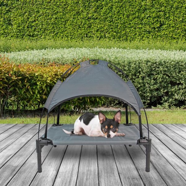 Elevated Dog Bed Pet Mesh Camping Cot Indoor Outdoor Tent with Canopy Cover (Small - 61cm x 47cm x 61cm) - Image 4