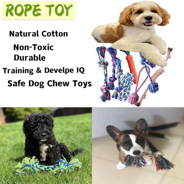 SHCNSJC Dog Toys Puppy Teething Rope Chew Toy for Small Dogs Indestructible for Boredom Interactive Large Tough Ball On A Ropes Medium & Small Chew Toy - Image 7