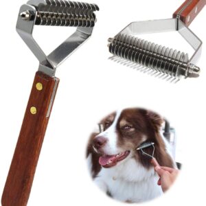 AIDIYA Coat King Rake 14-Blade Rake Pet Undercoat Rake,Professional Pet Dematting Comb Grooming Stripping Tool for Dogs and Cats (8.8cm)