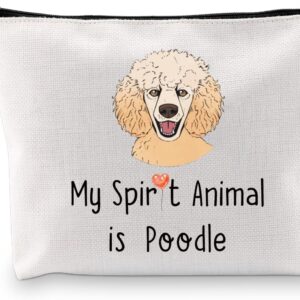 AKTAP Poodle Gifts Poodle Makeup Bag My Spirit Poodle Accessories Travel Pouch Bag for Dog Owner Poodle Pet Lover Gifts (Poodle MB)