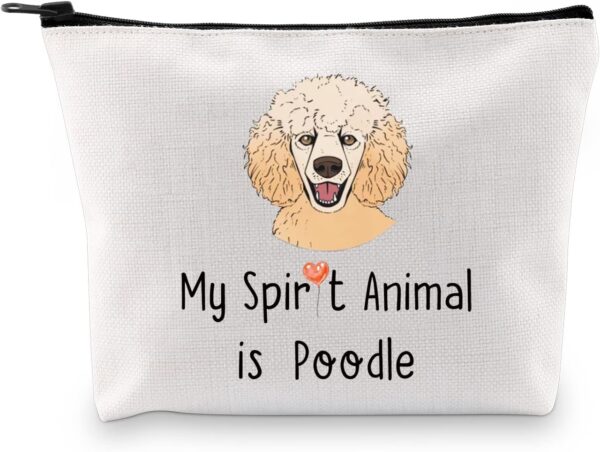 AKTAP Poodle Gifts Poodle Makeup Bag My Spirit Poodle Accessories Travel Pouch Bag for Dog Owner Poodle Pet Lover Gifts (Poodle MB)