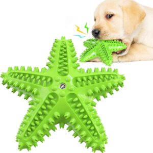 Acecy Dog Toys, Puppy Teething Cleaning Toothbrush Toy, Durable Squeaky Interactive Starfish Puppy Toys for Small Medium Large Breed