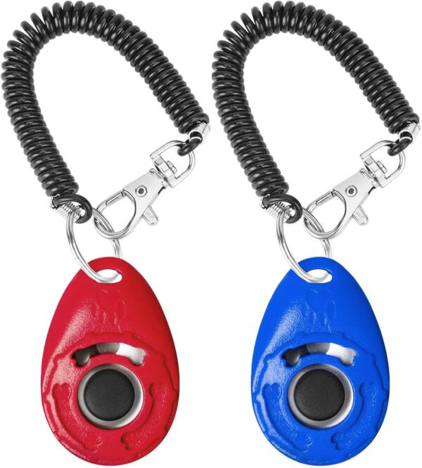 Acehome 2 Pack Dog Training Clicker with Wrist Strap, Pet Training Clicker with Big Button Effective Behavioral Training Tool for Cats Birds Puppy Recall