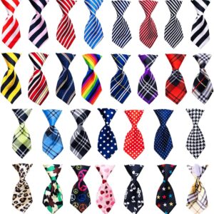 BIPY 30pcs Dog Neckties Dog Collar Ties Adjustable Pet Neck Tie for Small Medium Puppy Cat Kitten Party Festival Birthday Gift Valentine's Holiday Wedding Assorted Grooming Supplies Accessories