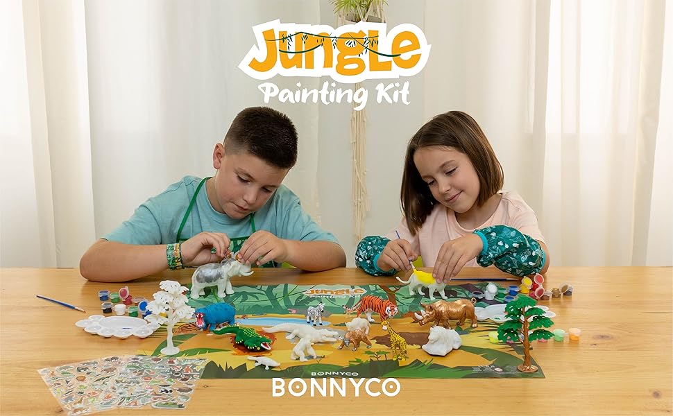 Toy animals with painting sets for children