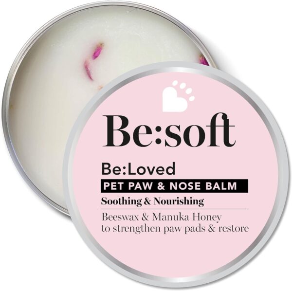 Be:Loved Be:Soft Pet Nose and Paw Balm for Dogs - Natural Cat and Dog Paw Balm | Shea Butter, Beeswax, Vitamin E and Manuka Honey Dog Nose Balm | Nourishing Dog Moisturiser for Dry Skin | 60g