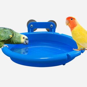 Bird Bath for Cage Bird Water Bowl Budgie Bath Tub Bird Food Feeder Shower Tray Parrots Bathing Tubs Budgie Toys Accessories for Small Birds Parakeet Canary Lovebirds Finch (Bath Tub)