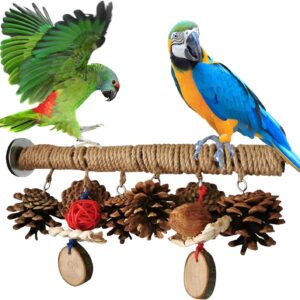 Bird Perch Stand Perches for Bird Cages,Bird Cage Parrot Toys Natural Wood Bird Perch Stand,Bird Cage Accessories for Parrots for Cockatiels, Small Birds