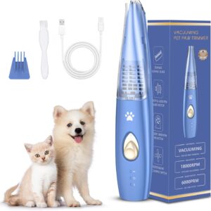 Brifit Dog Paw Trimmer, Cordless Dog Clippers for Grooming, Low Noise USB Rechargeable Paw Trimmer Electric, 2-Modes Quiet Pet Clippers Shaver Trimmer, for pets Hair Between Paws, Face, Ears, Eyes