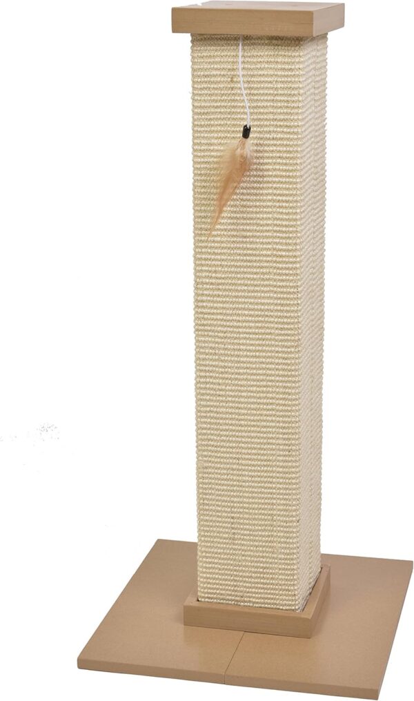 CA&T Heavy Duty Large Cat Scratching Post | Ultimate Cat Scratcher Post in Beige Colour Made From Durable Material For Heavy Use | Cat Scratch Post Perfect For Indoor/Outdoor Cats