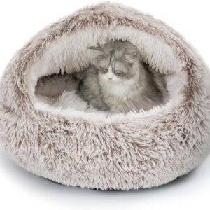 CATISM Cat Beds Dog Bed Pet Bed for Indoor Cats Large Cave Dog Bed Washable 60cm Coffee