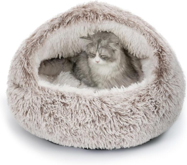 CATISM Cat Beds Dog Bed Pet Bed for Indoor Cats Large Cave Dog Bed Washable 60cm Coffee