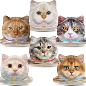 CHUNNIN 60 Pcs Cat Party Plates Cat Shaped Dinner Plates for Cute Kitten Birthday Party Supplies Kitty Disposable Dinnerware Plates for Cat Theme Birthday Baby Shower Party Favors Decorations