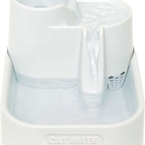 Cat Mate Pet Water Fountain for Cats and Small Dogs, 2 Litre Drinking Fountain - White