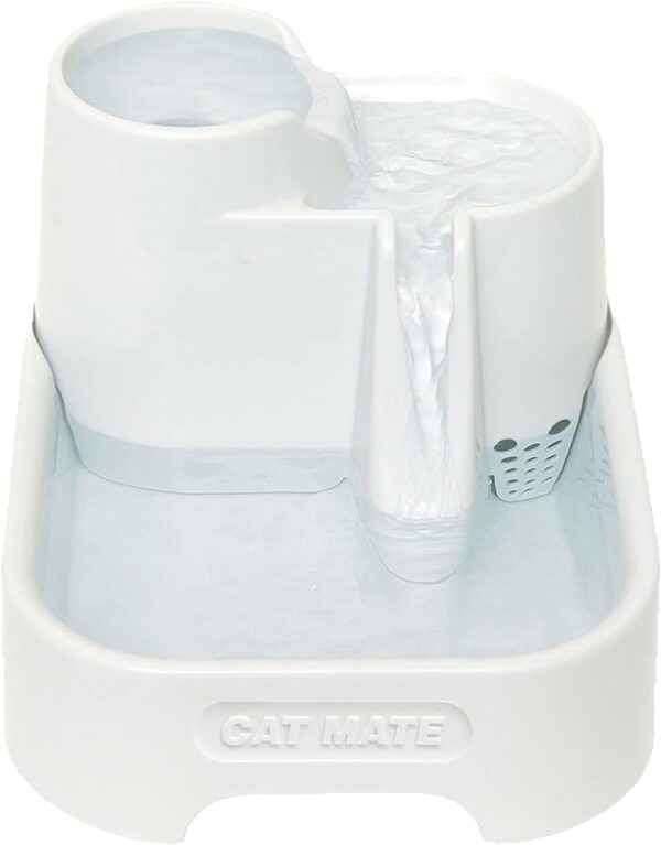 Cat Mate Pet Water Fountain for Cats and Small Dogs, 2 Litre Drinking Fountain - White