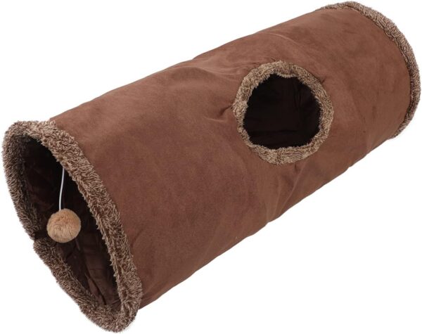 Cat Tunnel Toy 12 Inches Diameter Cats Play Tunnel Indoor Suede Pet Toys Foldable Large Cat Tube Tunnel with Peek Hole for Kitten Puppy Dogs Rabbits and Small Animals Pets Entertainment Supplies