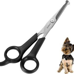 Chibuy Professional Pet Grooming Scissors with Round Tip Stainless Steel Dog Eye Cutter for Dogs and Cats, Professional Grooming Tool, Size 6.70" x 2.6" x 0.43"