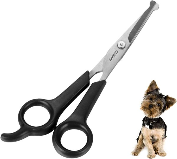 Chibuy Professional Pet Grooming Scissors with Round Tip Stainless Steel Dog Eye Cutter for Dogs and Cats, Professional Grooming Tool, Size 6.70" x 2.6" x 0.43"