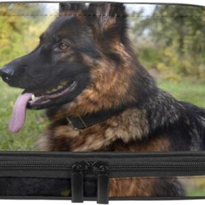 Cosmetic Bag for Women, Adorable Roomy Makeup Bags Travel Water Resistant Toiletry Bag Accessories Organizer, Animal German Shepherd Pet