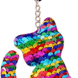 CrownOfRibbons Cat Keyring Rainbow Sequin Style, Girls Pocket Money Toy, Stocking Filler, Sparkly Kitten