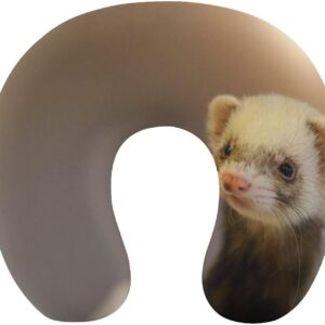 Cute Ferret Pet Neck Pillow for Travel Memory Foam U Shaped Support Cushion Plane Pillows Train Car Office