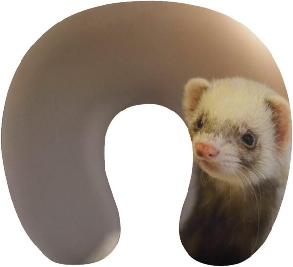 Cute Ferret Pet Neck Pillow for Travel Memory Foam U Shaped Support Cushion Plane Pillows Train Car Office