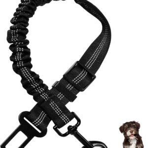 DDUP Dog Seat Belts For Cars, Adjustable Dog Car Seat Belt, Elastic Dog Car Harness, Pets Safety Harness Travel Accessories Restraint Leads, Durable Strong Leads Harness for Dogs Cats & Pets(Buckle)